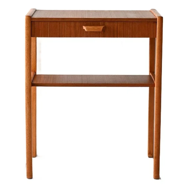 Scandinavian Bedside Table with Carved Handle, 1960s