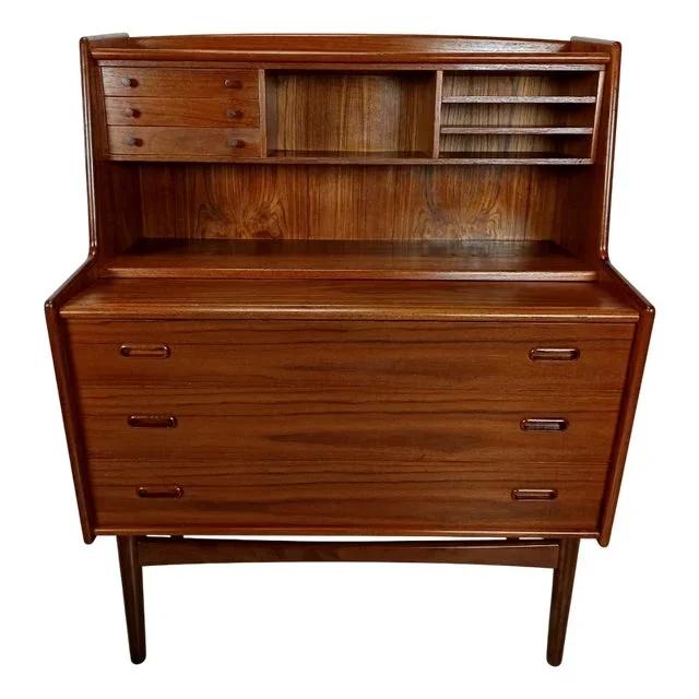 Scandinavian Teak Secretary Chest of Drawers, 1960s
