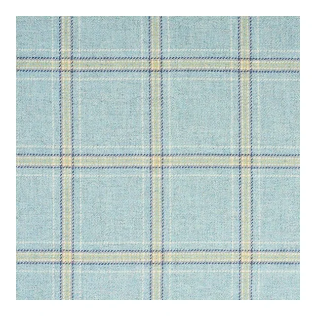 Schumacher Blackburn Merino Plaid Fabric In Robin’s Egg