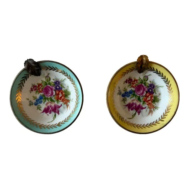 Set of 2 Vintage Lefton Hand Painted Saucers