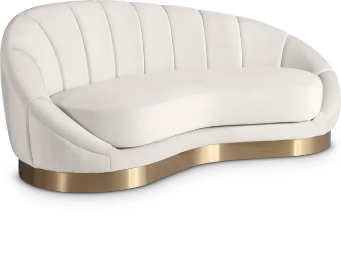 Shelly Cream Velvet Chaise
