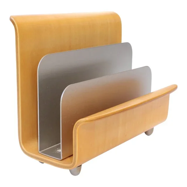 Signed Michael Graves Scandinavian Style/ Bent Wood Latter Holder Desktop