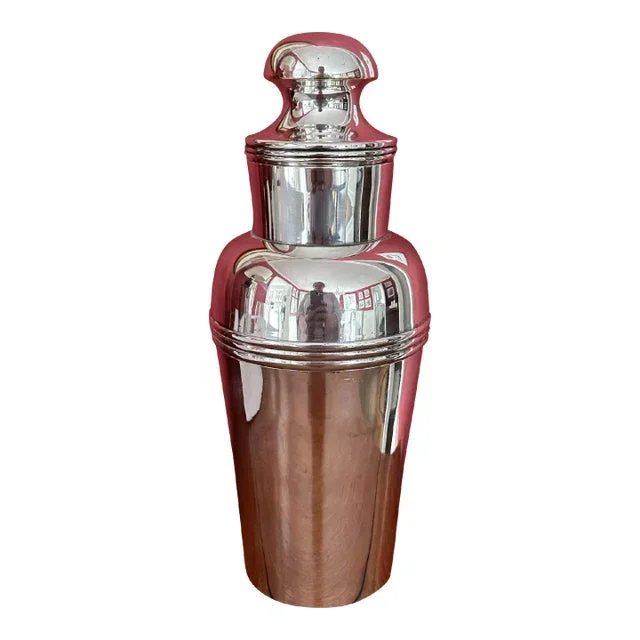 Silverplate Martini/Cocktail Shaker With Fruit Press and Stainer