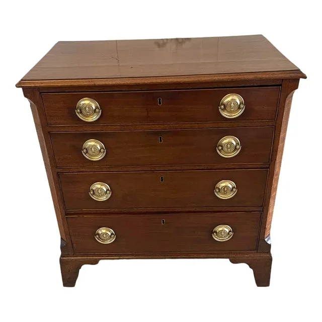 Small George III Mahogany Chest of Four Drawers, 1800s