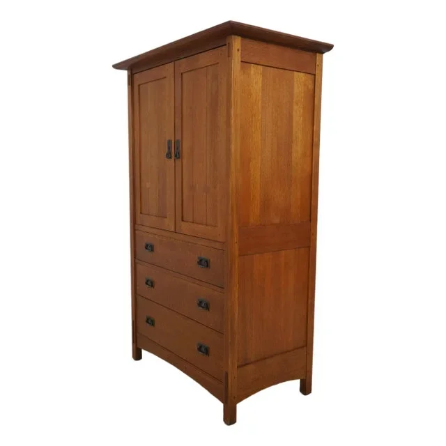 Stickley Mission Oak Entertainment Cabinet Armoire