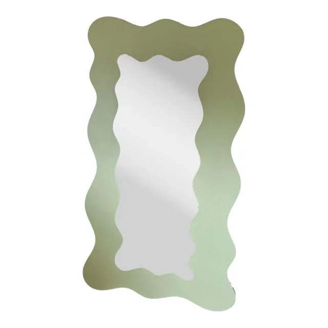 Studio Postmodern Wavy Edge Floor Mirror, Memphis-Inspired