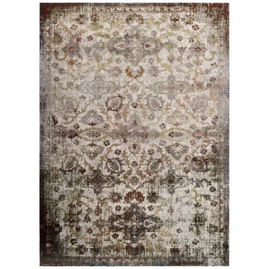 Success Kaede Distressed Vintage Floral Moroccan Trellis 5×8 Area Rug / R-1161-58