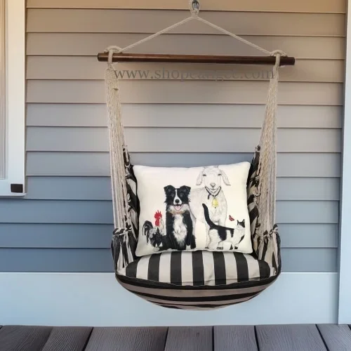 Swing Set 4 piece – True Black Stripe w/ Dog and Farm Animals (Item # tbmlt301-sp)
