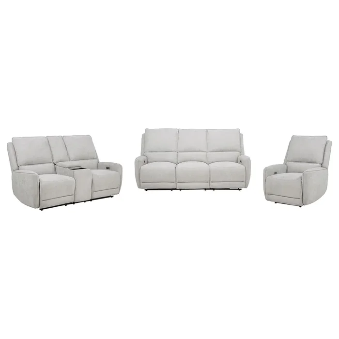 Sylmar 3-piece Chenille Power Reclining Sofa Set Dove Grey