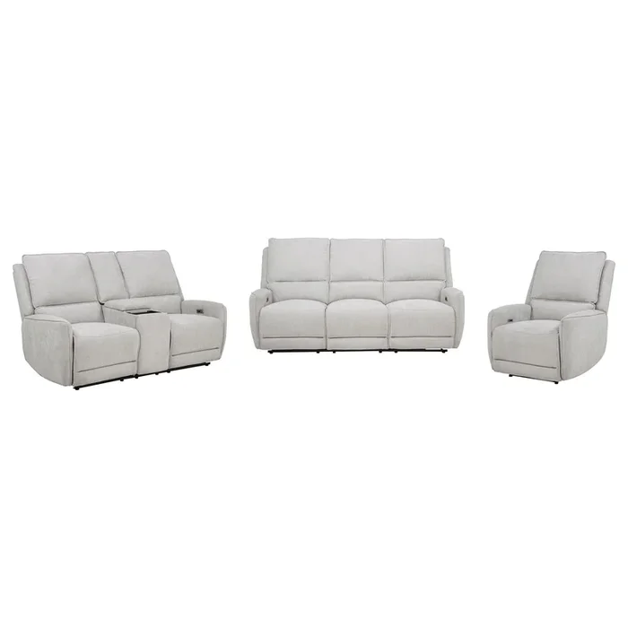 Sylmar Dove Gray 3-Piece Chenille Power Reclining Living Room Set