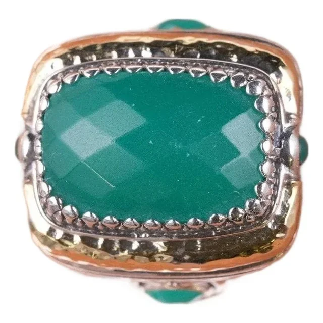 sz9.5 Konstantino 18k/Sterling Chalcedony ring