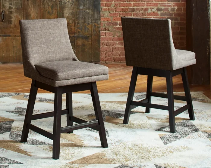 Tallenger Light Gray Counter Height Barstool, Set of 2
