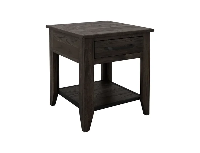 Teak – End Table – Oil Black