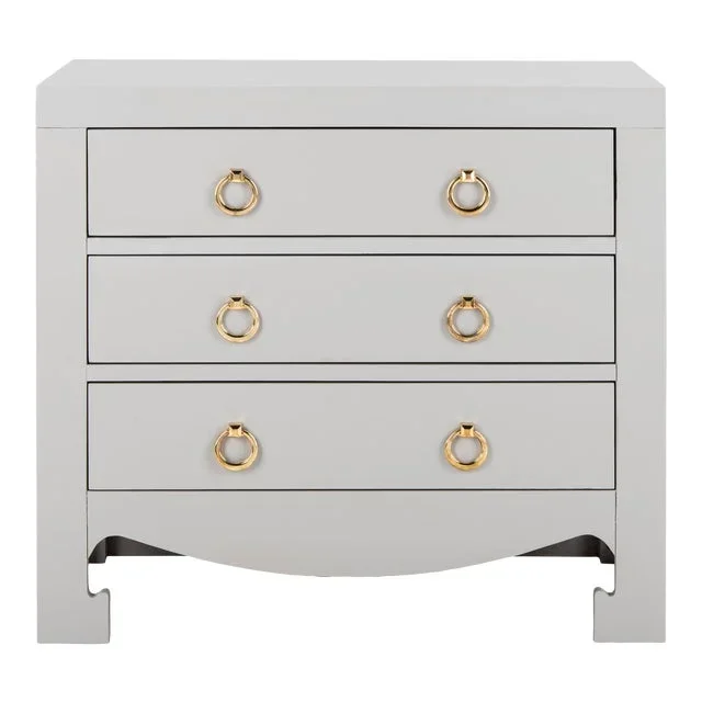 Thomas 3 Drawer Chest in Grey & Gold