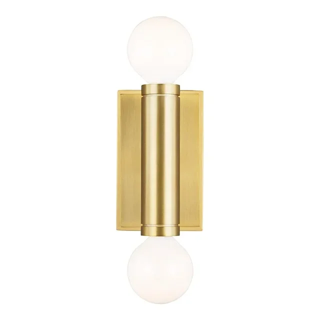 Thomas O’Brien by Visual Comfort Studio Beckham Modern Double Sconce, Brass