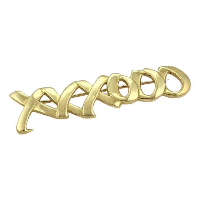 Tiffany & Co. Picasso 18k Yellow Gold XXOO Brooch Pin