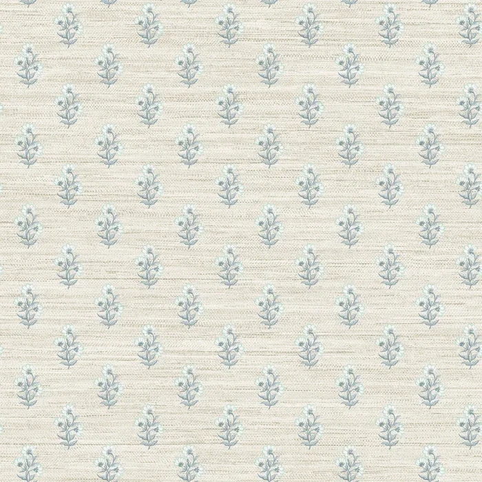 Tiny Blooms Faux Grasscloth Removable Wallpaper