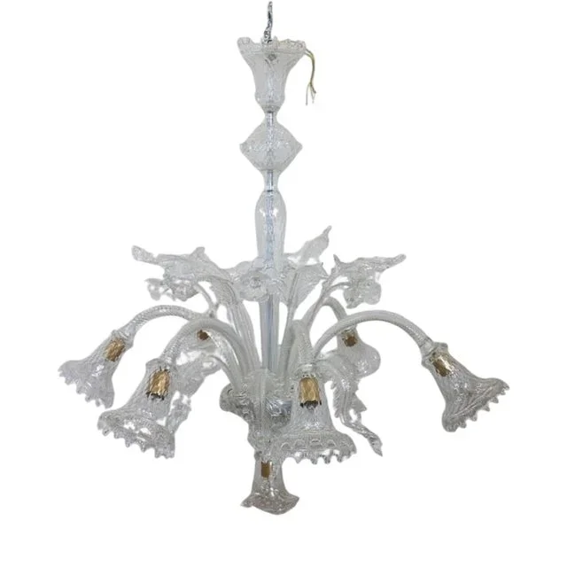 Transparent Murano Glass Chandelier, 1980s