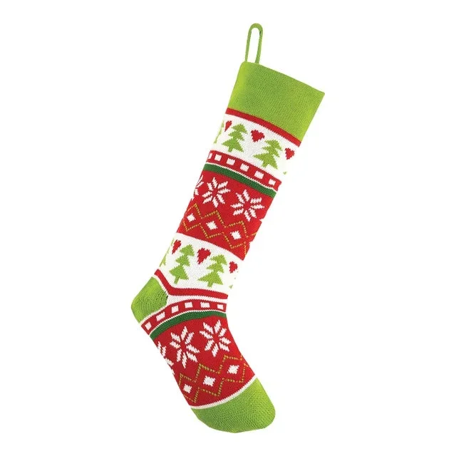 Tree Fair Isle Knit Stocking