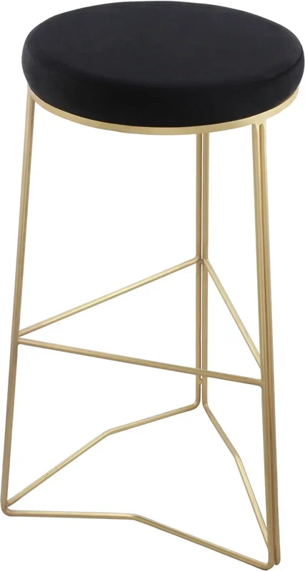 Tres Black Velvet Bar Stool