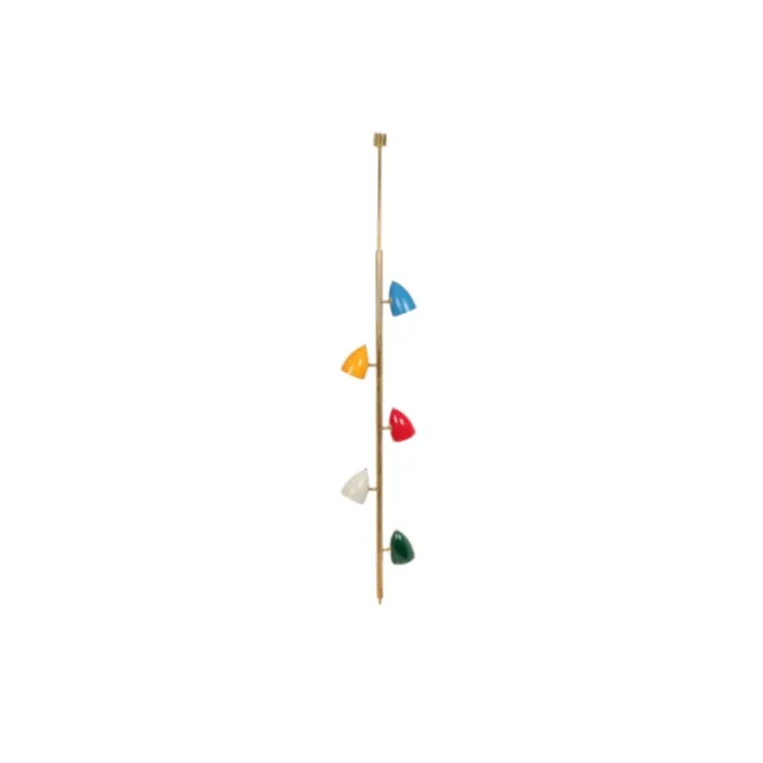 Tubular Hanging Lamp, Lacquered Brass, Contemporary