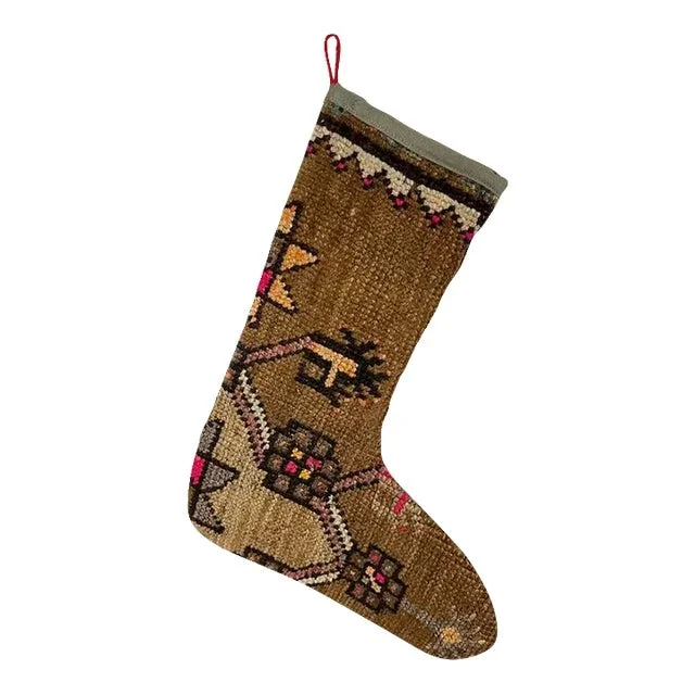 Turkish Kilim Rug Christmas Stocking
