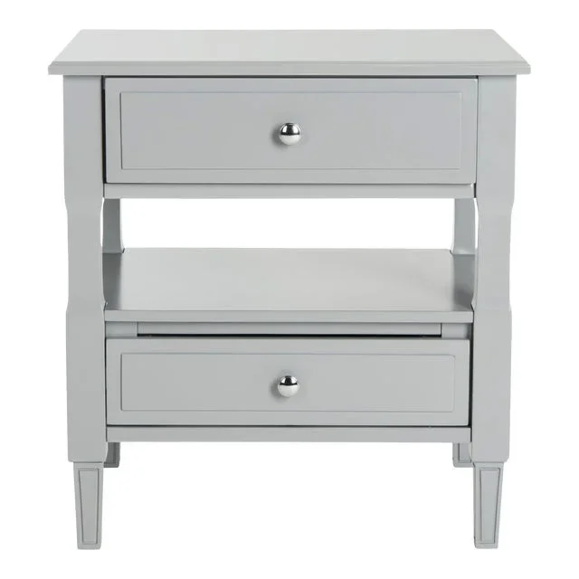 Two Drawer Nightstand in Grey