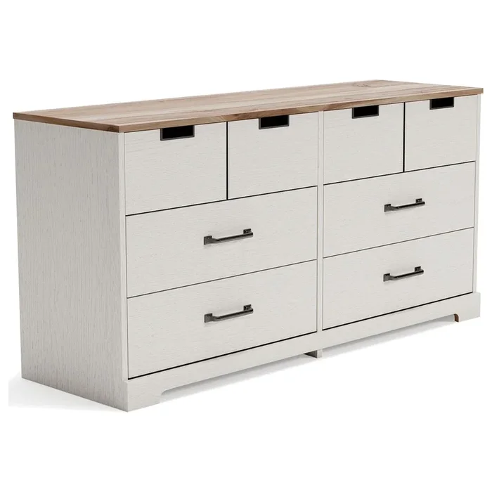 Vaibryn – White / Brown / Beige – Six Drawer Dresser – Vinyl-wrapped