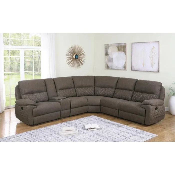 Variel Motion Collection – 6 Pc Motion Sectional – Brown