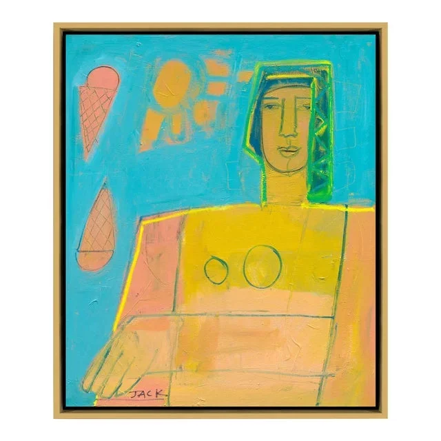 Vasiliki by Rebecca Jack in Gold Frame, Large Art Print on Canvas