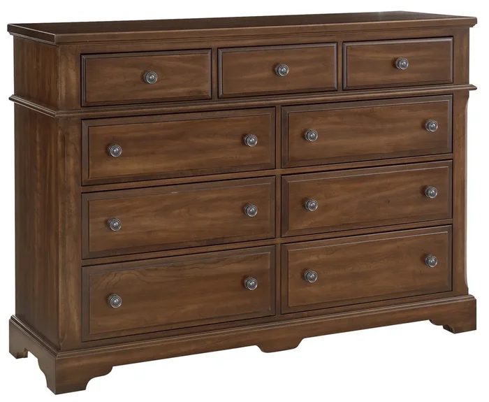 Vaughan-Bassett Heritage 9 Drawer Bureau in Amish Cherry