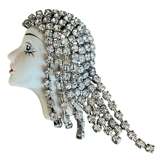 Vintage Art Deco Rhinestone Flapper Brooch