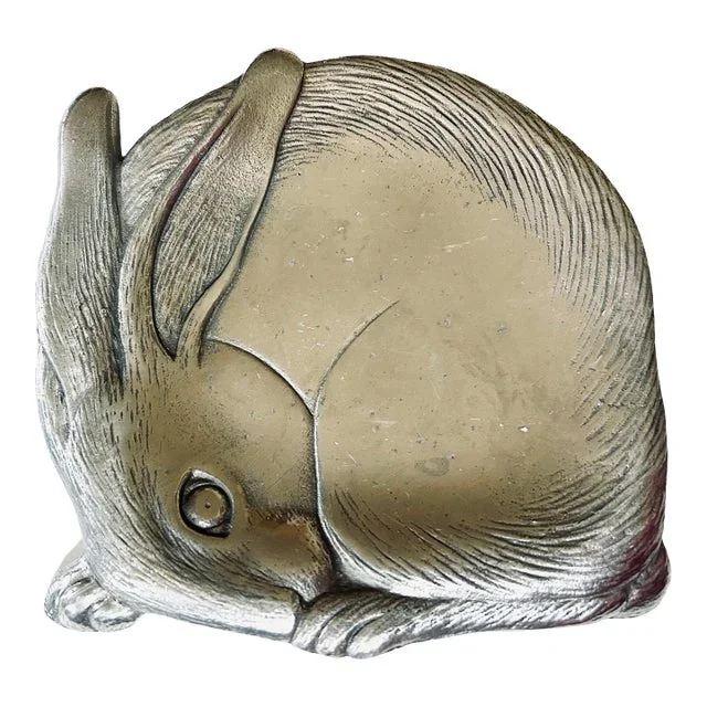 Vintage Arthur Court 1988 Aluminum Rabbit Serving Tray Bunny Dish Plate Easter