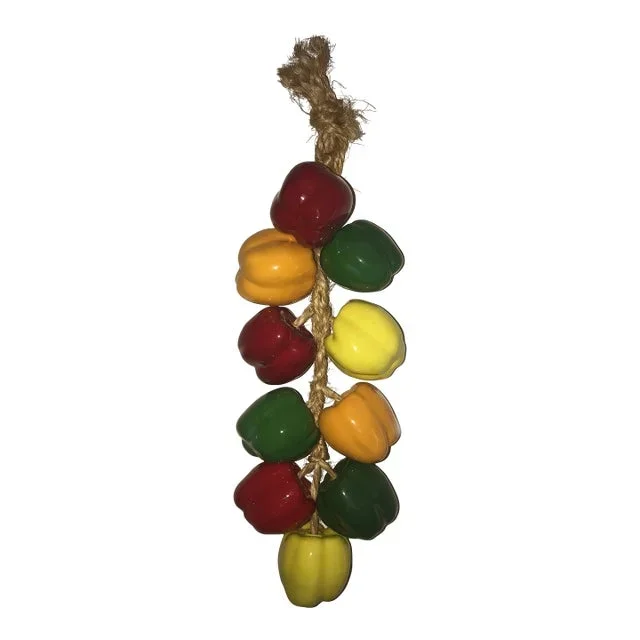 Vintage Ceramic Peppers on a Rope for Kitchen Display