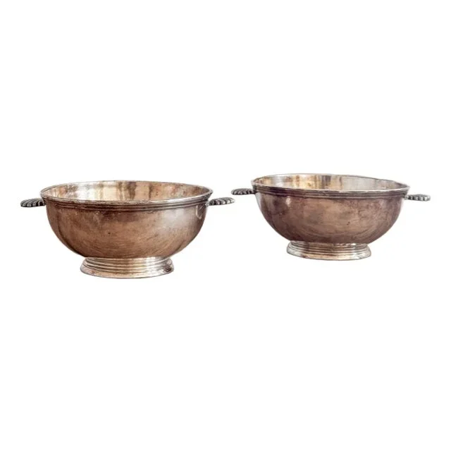 Vintage Christofle Scallop Detail Silverplate Bowls- Set of 2