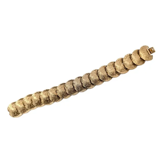 Vintage Early 1950s Signed Napier Goldtone Stars & Clouds Bracelet