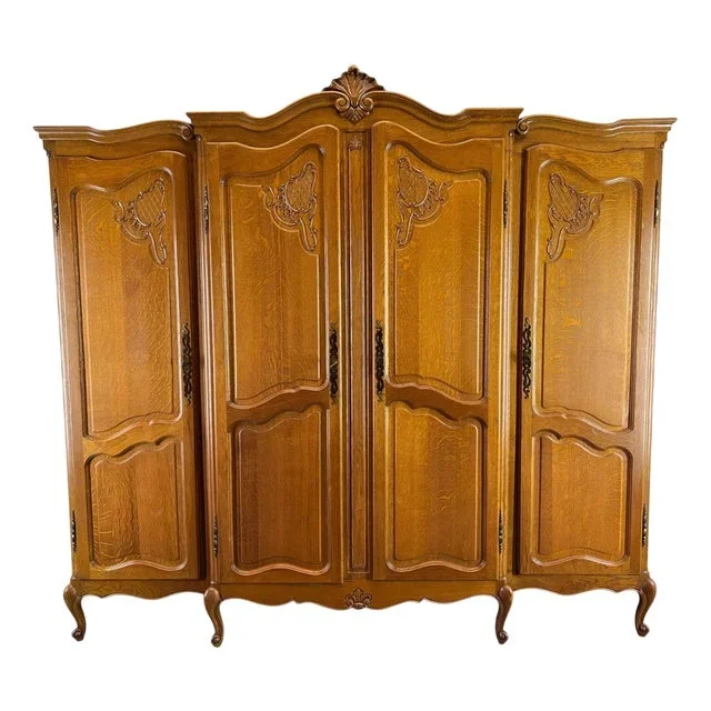 Vintage French Wardrobe in Oak