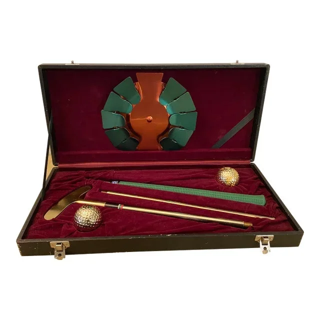Vintage Golf Putting Briefcase Office Set- 7 Pieces