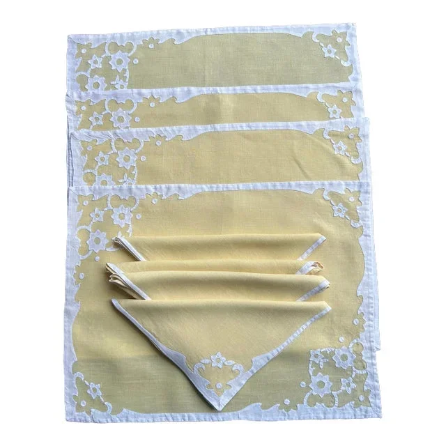 Vintage Madeira Linen Placemat Set