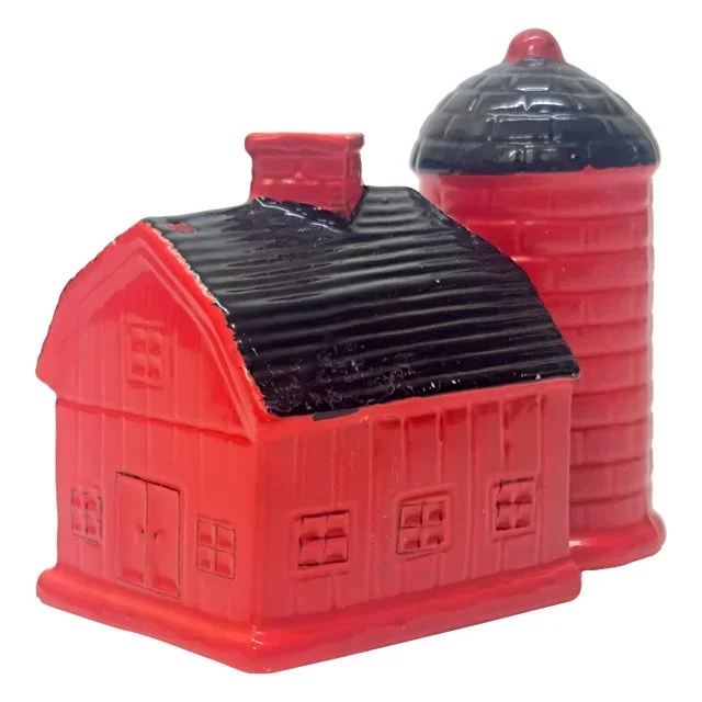 Vintage Red Barn & Silo Salt & Pepper Shakers