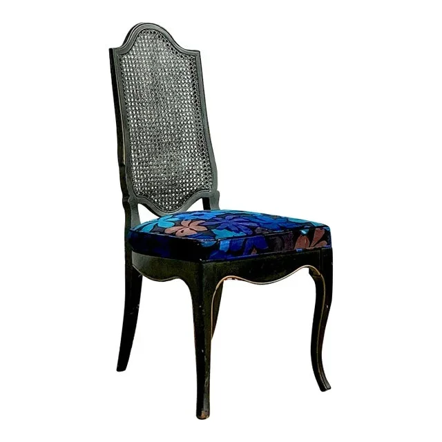 Vintage Regency Jack Lenor Larsen Cane Chair