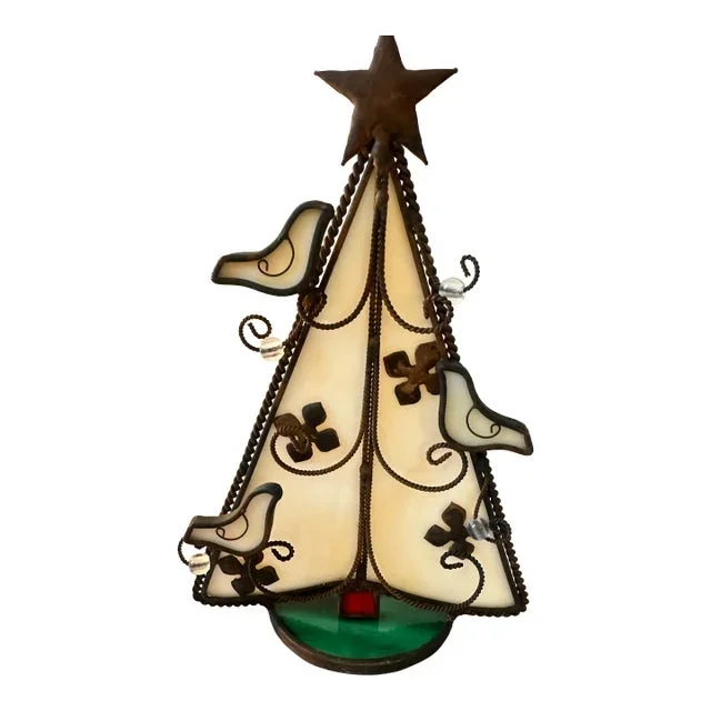 Vintage Stained Glass Christmas Tree