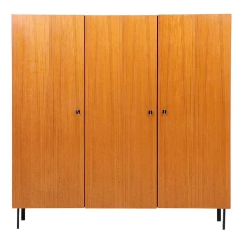 Vintage Teak Wardrobe with Compartments and Clothes Rails from Musterring, 1960s