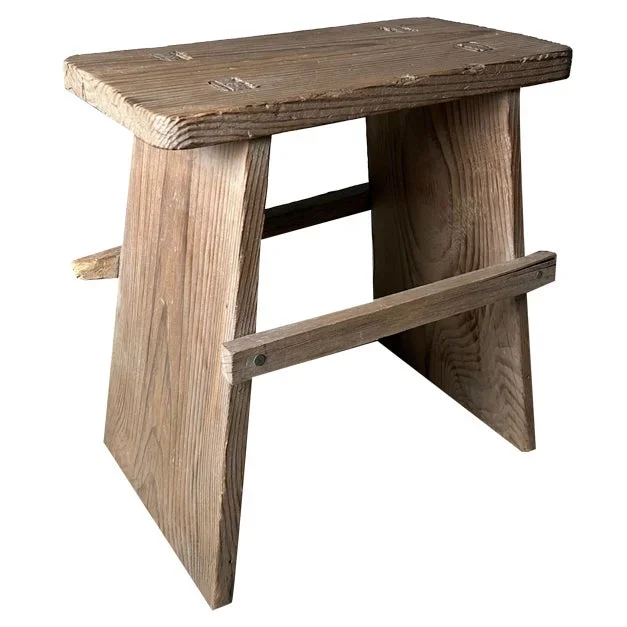 Vintage Wooden Stool, Japan, 1950s