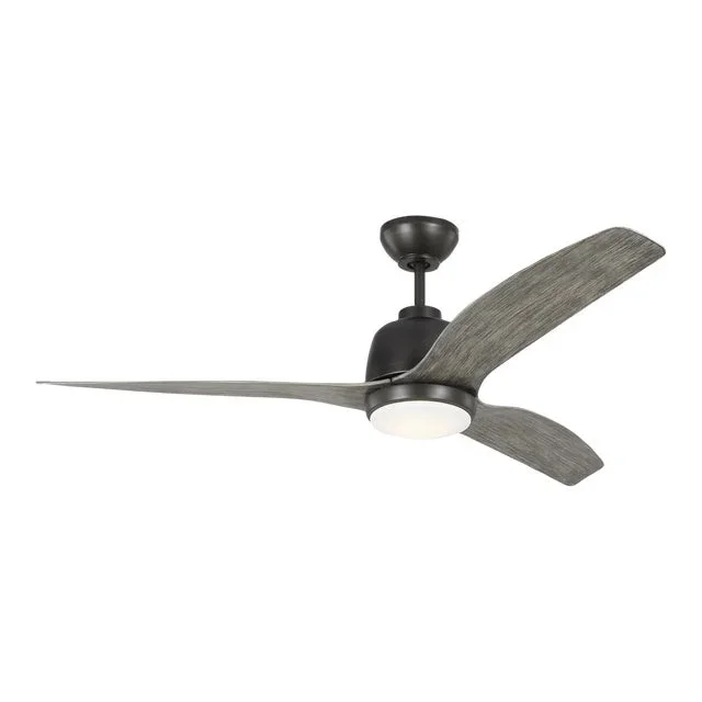 Visual Comfort Fan Avila 54″ LED Ceiling Fan in Aged Pewter and Light Grey Weathered Oak