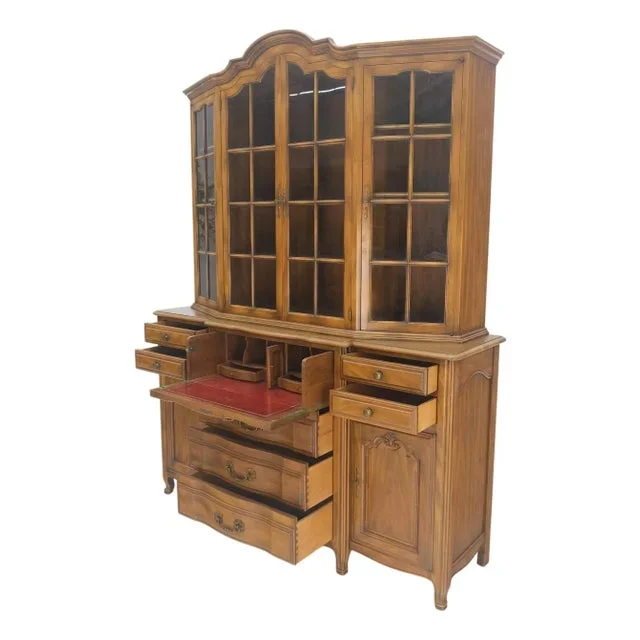 Widdicomb Solid Cherry Butlers Drop Front Leather Top Desk Breakfront