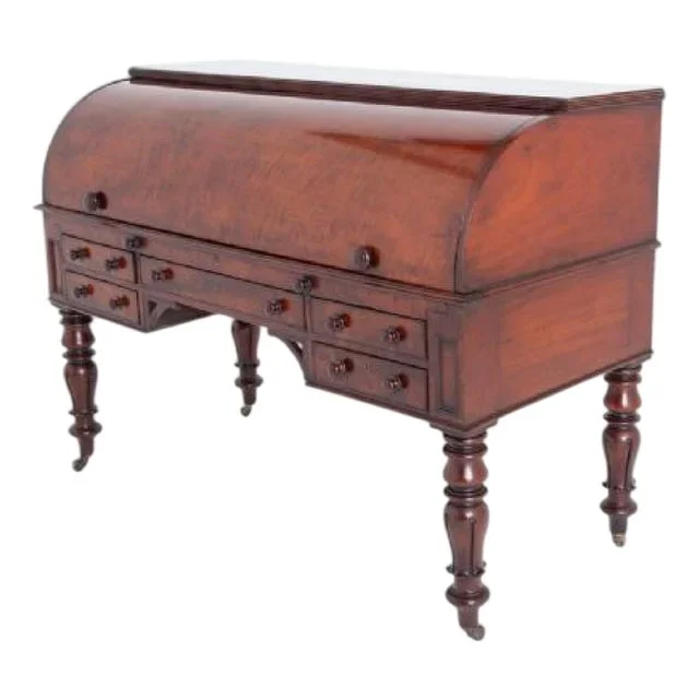 William IV Roll Top Desk in Mahogany