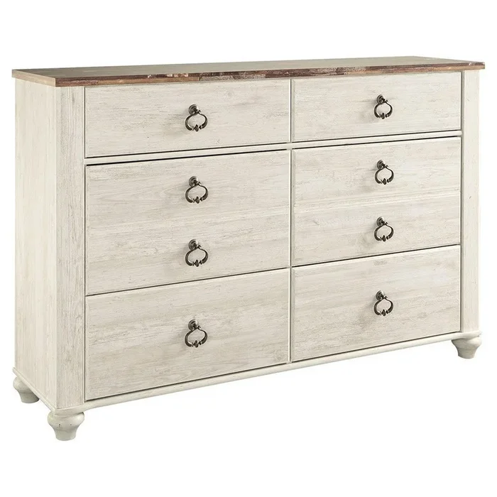 Willowton – Brown / Beige / White – Six Drawer Dresser