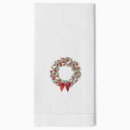 Wreath Snow Hand Towel by Henry Handwork