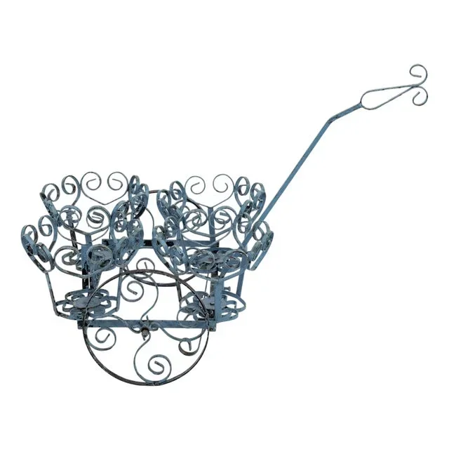 Wrought Iron Planter Carriage, 1960s, Set of 2